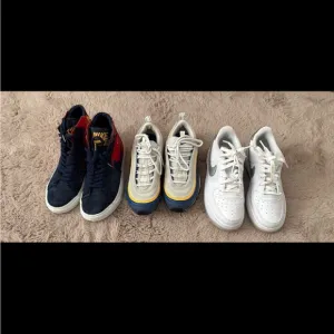 Nike Blue and Yellow Sneakers High-Top Casual