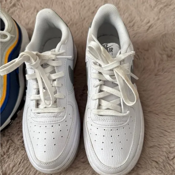 Nike Blue and Yellow Sneakers High-Top Casual