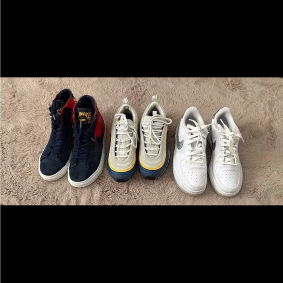 Nike Blue and Yellow Sneakers High-Top Casual