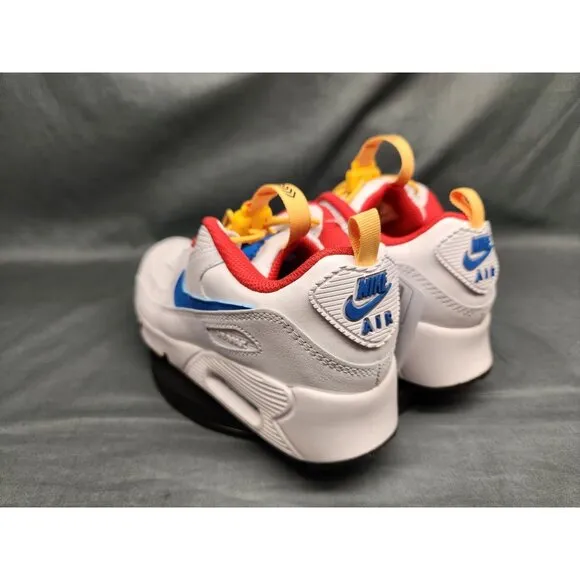 Nike Boys Air Max 90 Toggle (PS) Sneakers Mesh White Blue Size 11 NEW NO BOX!