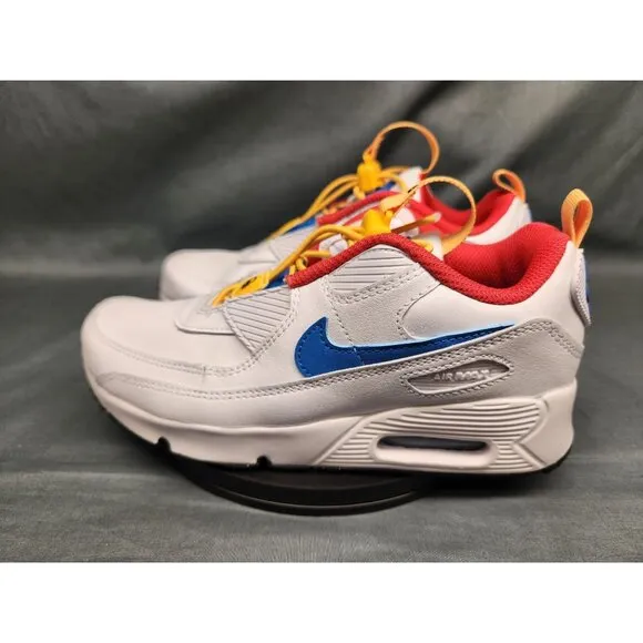 Nike Boys Air Max 90 Toggle (PS) Sneakers Mesh White Blue Size 11 NEW NO BOX!