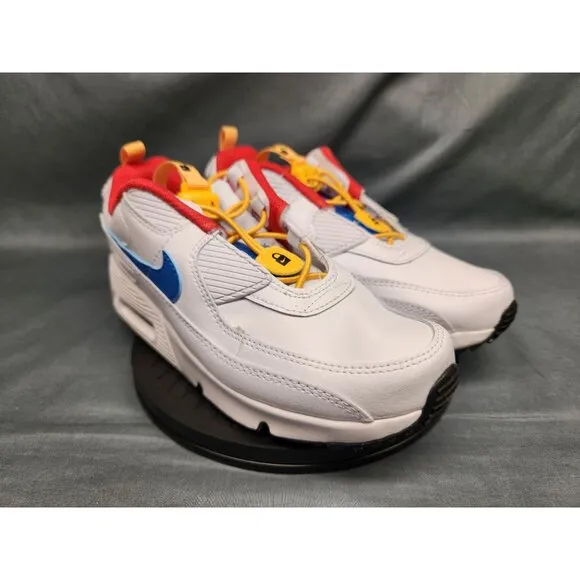 Nike Boys Air Max 90 Toggle (PS) Sneakers Mesh White Blue Size 11 NEW NO BOX!