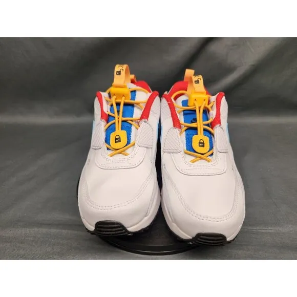 Nike Boys Air Max 90 Toggle (PS) Sneakers Mesh White Blue Size 11 NEW NO BOX!