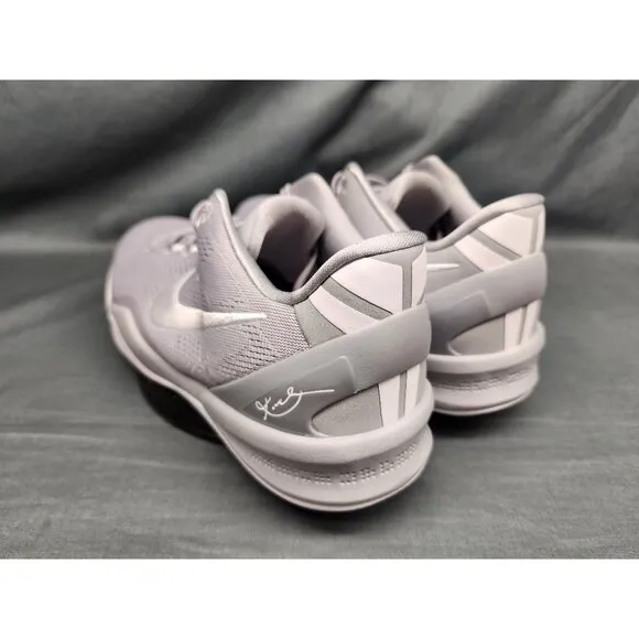 Nike Boys Kobe VIII (GS) Sneakers Mesh Wolf Grey White Size 6.5 NEW IN BOX!