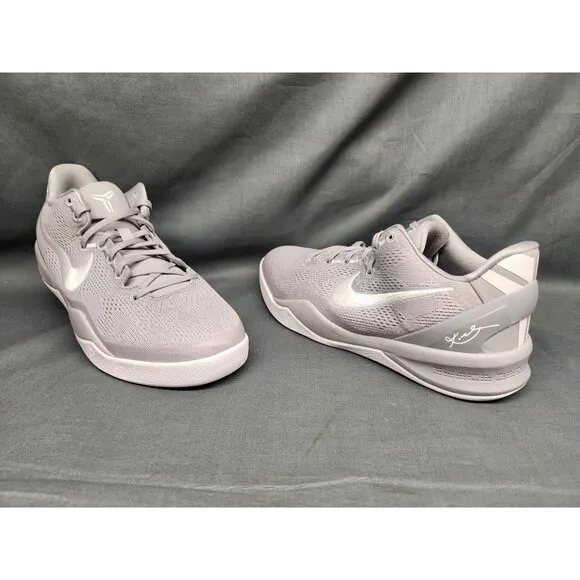 Nike Boys Kobe VIII (GS) Sneakers Mesh Wolf Grey White Size 6.5 NEW IN BOX!