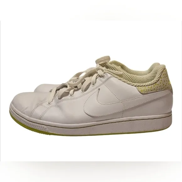 Nike Court Tennis Shoe White Highlighter Green Size 11