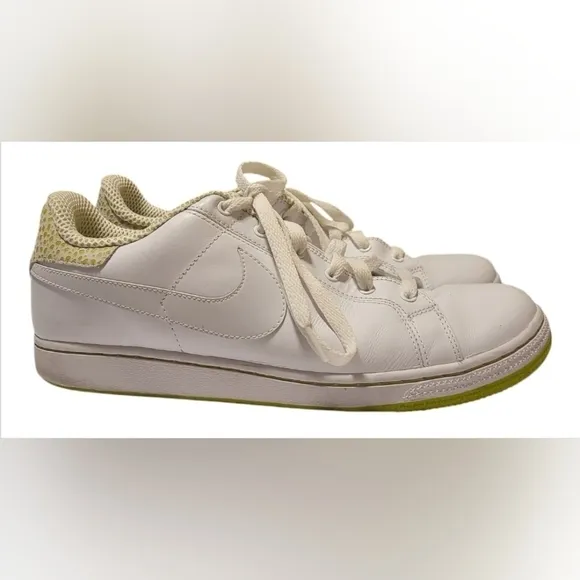 Nike Court Tennis Shoe White Highlighter Green Size 11
