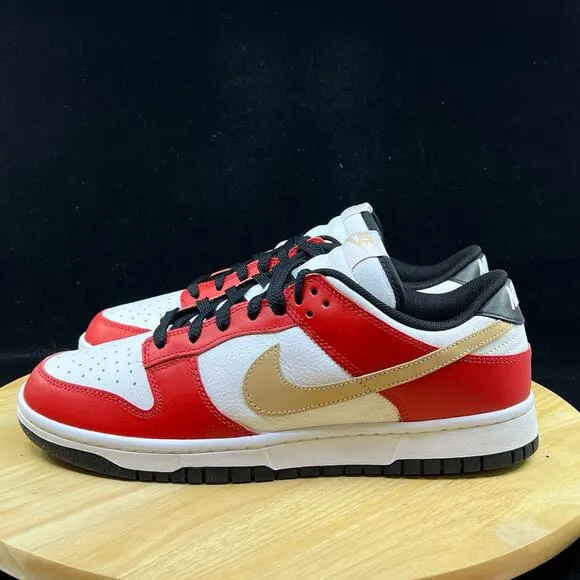 Nike Dunk Low By You Red/White/Biege Sneakers FN0569-900 Mens Size 10