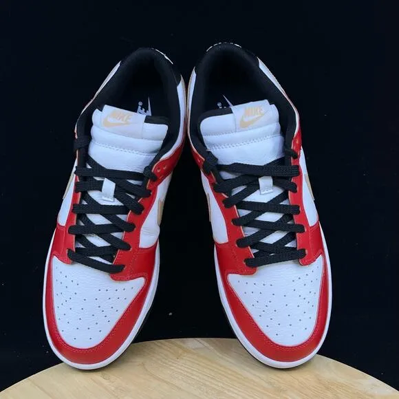 Nike Dunk Low By You Red/White/Biege Sneakers FN0569-900 Mens Size 10