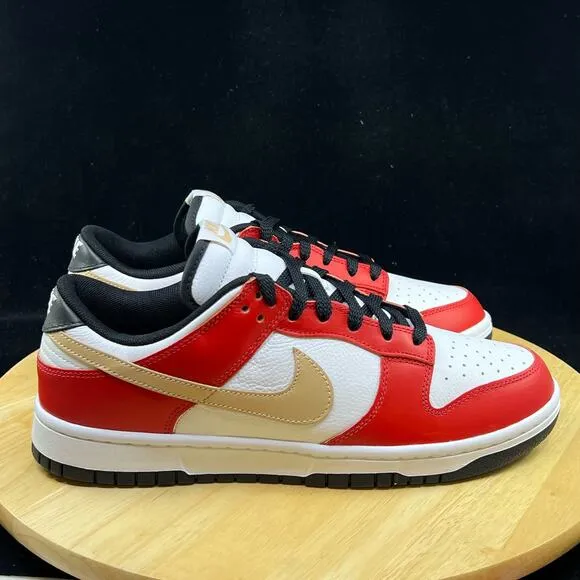 Nike Dunk Low By You Red/White/Biege Sneakers FN0569-900 Mens Size 10