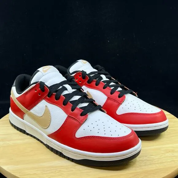 Nike Dunk Low By You Red/White/Biege Sneakers FN0569-900 Mens Size 10