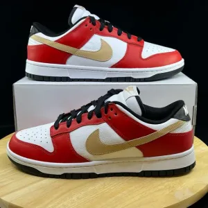 Nike Dunk Low By You Red/White/Biege Sneakers FN0569-900 Mens Size 10