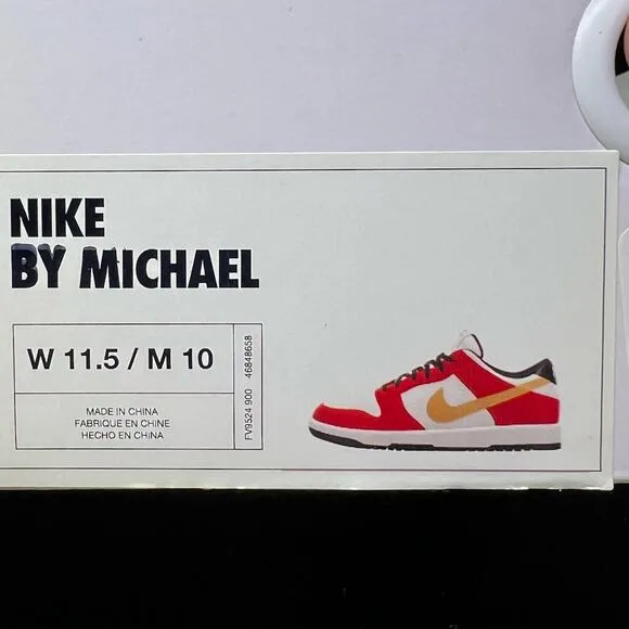 Nike Dunk Low By You Red/White/Biege Sneakers FN0569-900 Mens Size 10