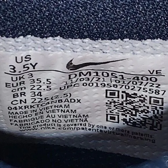 Nike Dunk Low (GS) Kids Size 3.5Y Graffiti Navy DM1051-400 Obsidian/Summit White