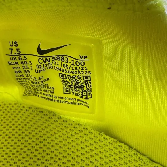 Nike Go Flyease Mens 7.5 Shoes Volt Celestine Blue Slip On Athletic Sneakers