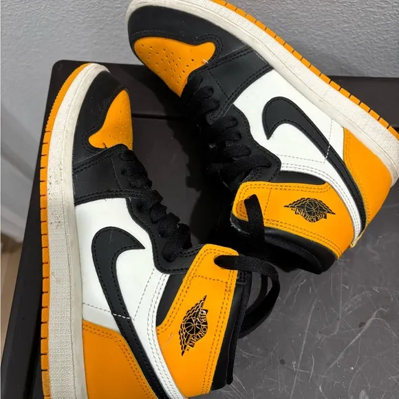 Nike High-Top Sneakers in Black, White, and Orange