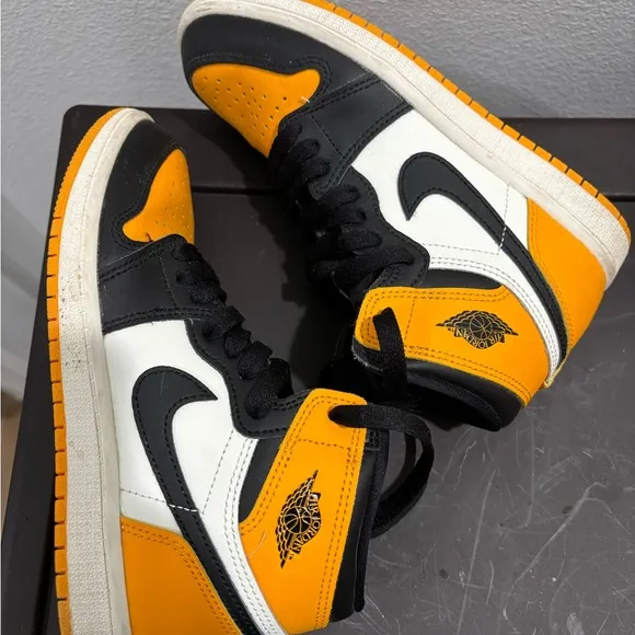 Nike High-Top Sneakers in Black, White, and Orange
