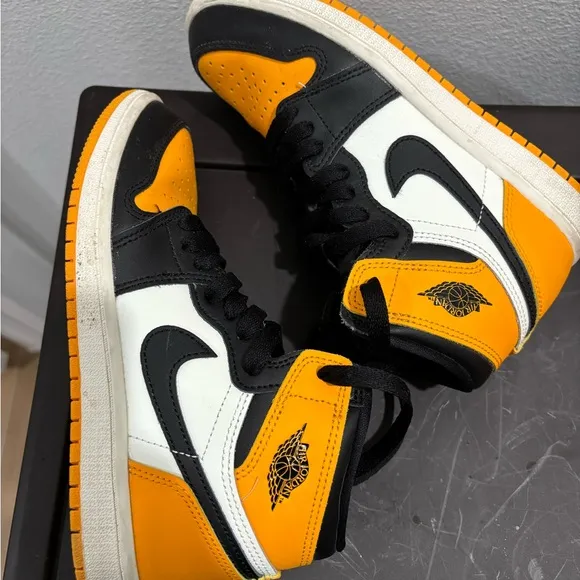Nike High-Top Sneakers in Black, White, and Orange