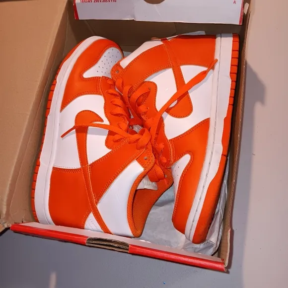 Nike High-Top Sneakers in Orange and White