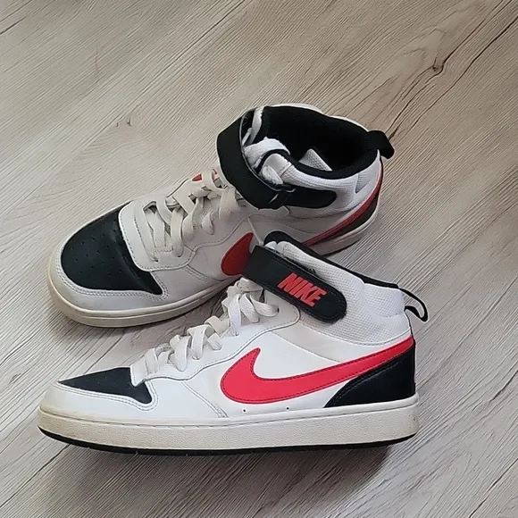 Nike High-Top Sneakers - White, Black, Red