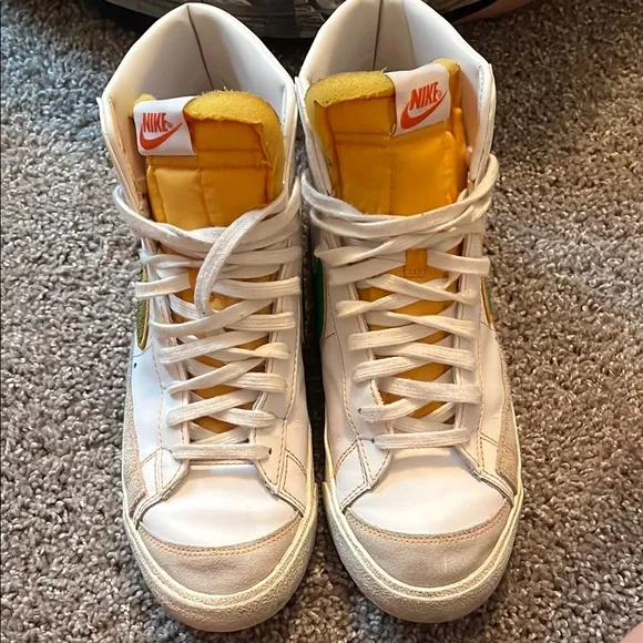 Nike High-Top Sneakers - White, Green, Red, Yellow