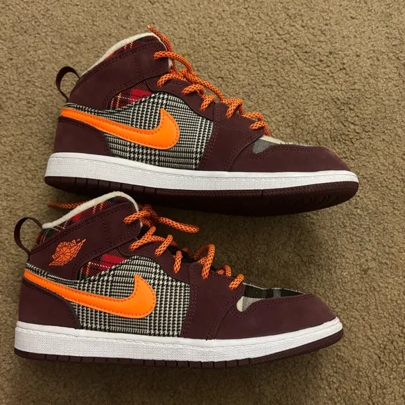 Nike High-Top Sneakers with Orange Accents