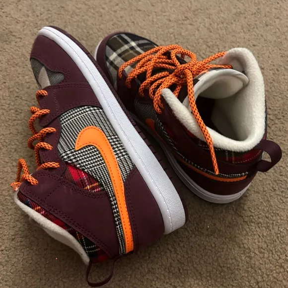 Nike High-Top Sneakers with Orange Accents
