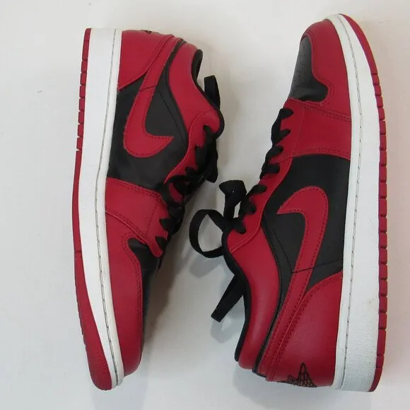 Nike Jordan 1 Low Reverse Bred Sneaker Shoes Red &amp; Black Men’s Size 9.5