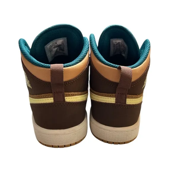 Nike Jordan 1 Mid Cacao Wow Brown Retro Sneaker DZ6338-200 Unisex Kids Size 1.5y