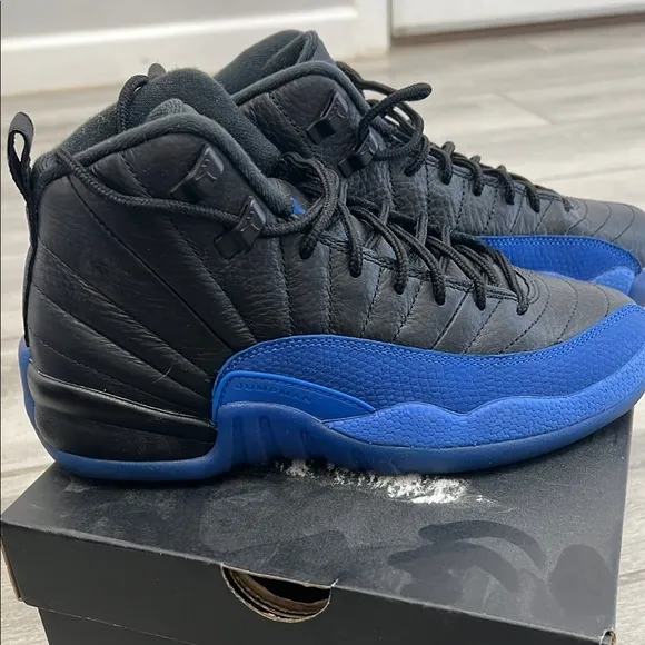 Nike Jordan 12 Retro Air Jordan Black and Blue High-Top Sneakers