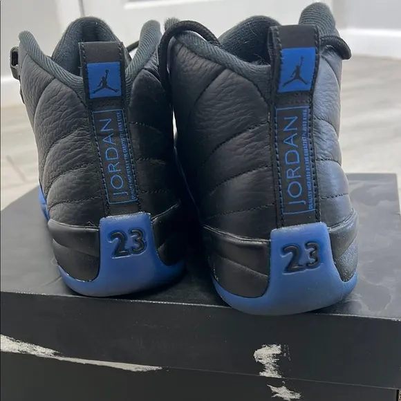 Nike Jordan 12 Retro Air Jordan Black and Blue High-Top Sneakers