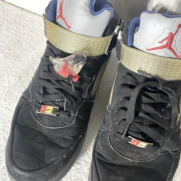 Nike Jordan AJF Fusion Black Blue Red High Top Sneakers 8.5 (no box)