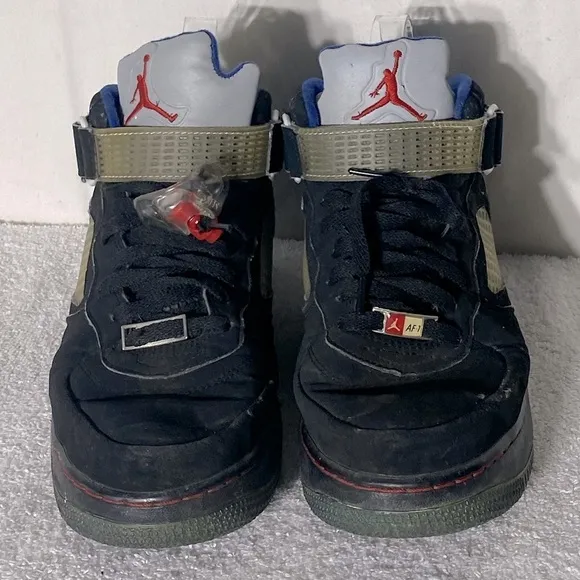 Nike Jordan AJF Fusion Black Blue Red High Top Sneakers 8.5 (no box)
