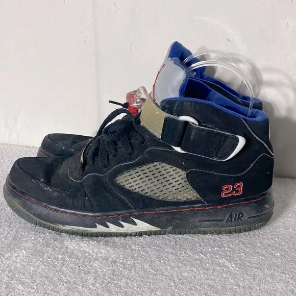 Nike Jordan AJF Fusion Black Blue Red High Top Sneakers 8.5 (no box)