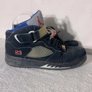 Nike Jordan AJF Fusion Black Blue Red High Top Sneakers 8.5 (no box)