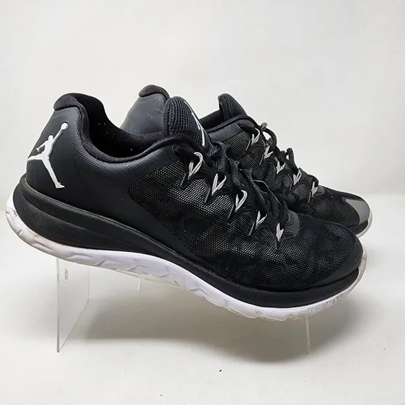 Nike Jordan Running Shoes Mens 10 Black Flight Runner 2 Logo Mesh Upper Sneakers
