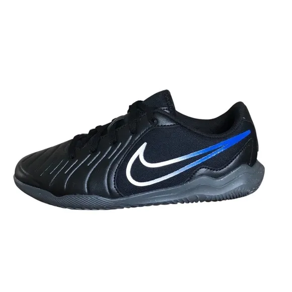 Nike Jr. Tiempo Legend 10 Club Soccer Shoes 4.5 Youth Black Royal Blue Chrome
