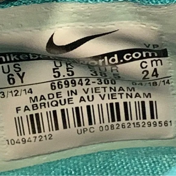 Nike KD Kids Basketball Shoes Unique Bright Size 6Y 669942-300