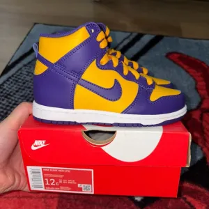 Nike Kids Dunks Purple and Yellow