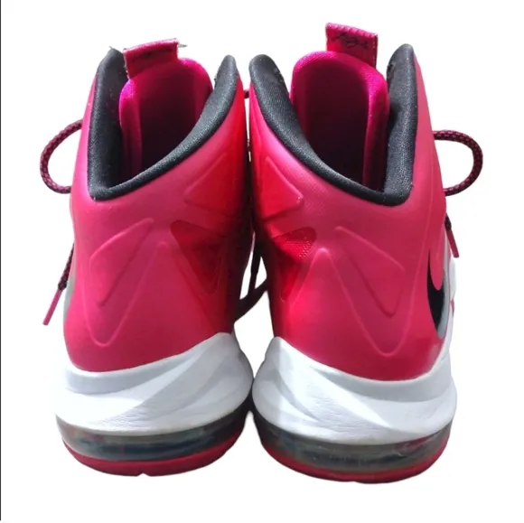 Nike Lebron 10 GS Fireberry Pink Black High Top Sneakers Girls Size 6 Years