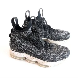 NIKE Lebron 15 X5 GS &quot;Ashes&quot; Black and White Oreo High Top Sneakers Youth Size 6