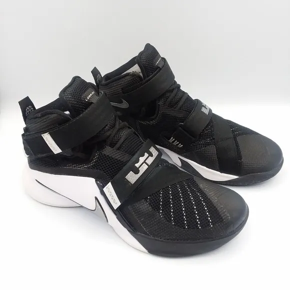 Nike LeBron Soldier 9 IX TB 749498-001 Straps Black White Basketball Mens Size 8