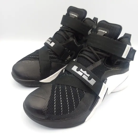 Nike LeBron Soldier 9 IX TB 749498-001 Straps Black White Basketball Mens Size 8
