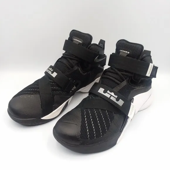Nike LeBron Soldier 9 IX TB 749498-001 Straps Black White Basketball Mens Size 8