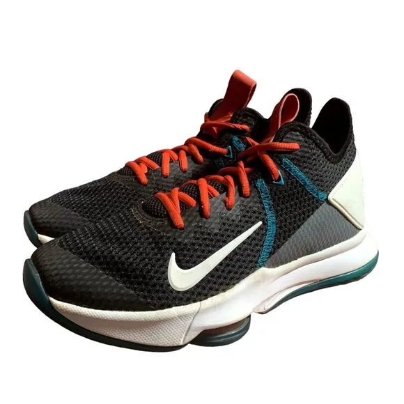 Nike Lebron Witness IV 4 Mens 7.5 Black‎ Red Teal Basketball Shoes BV7427-005