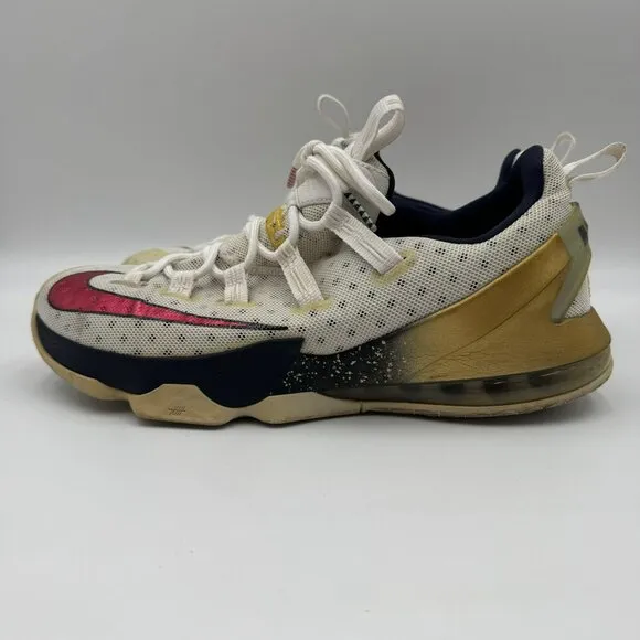 Nike Lebron XIII Basketball Shoes 831925-164 Red/White/Gold Mens Size 12