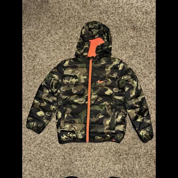 Nike Little Kids (Boy's) Army Camo Green Puffer Jacket