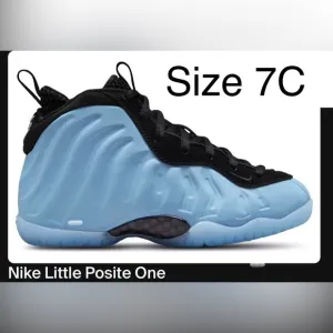 Nike Little Posite One Kids' Shoes Black/Blue NOT EVEN ON STORE SHELVES YET NWT