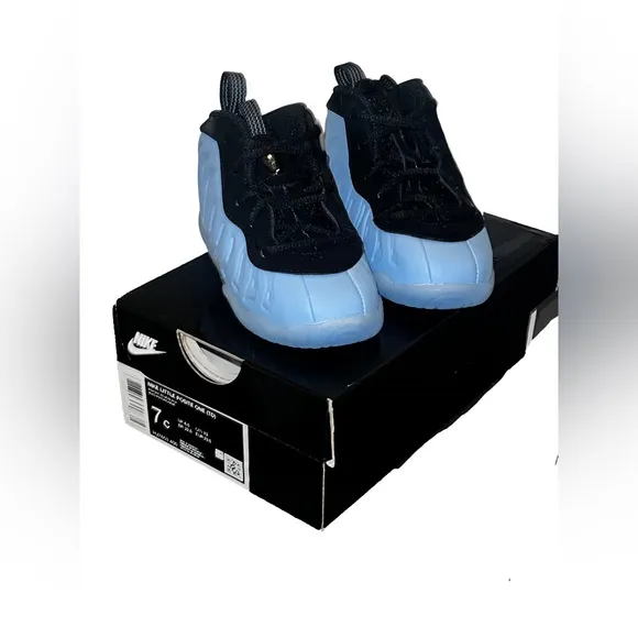 Nike Little Posite One Kids' Shoes Black/Blue NOT EVEN ON STORE SHELVES YET NWT