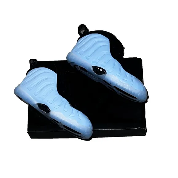 Nike Little Posite One Kids' Shoes Black/Blue NOT EVEN ON STORE SHELVES YET NWT
